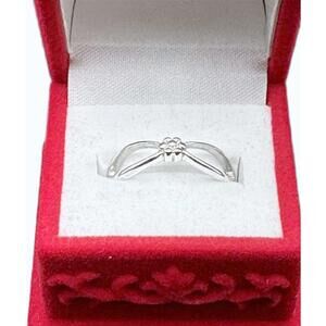 Ring Sterling Silver (925) in Decorative Red Clock Box Size 6 Perfect Gift!